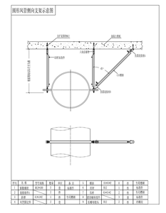 圆形风管侧向安装示意图